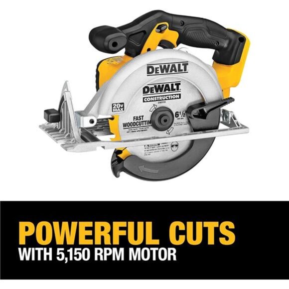 20V MAX Circular Saw,6-1/2-Inch Blade,460 MWO Engine,0-50Degree Bevel Capability - Picture 4 of 7